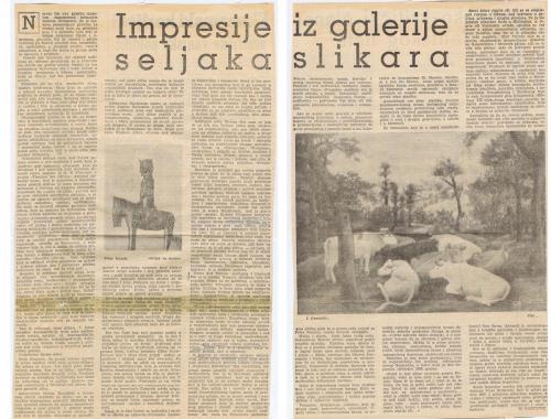 5.12.1952, M. Bašičević, Impresije iz galerije seljaka slikara, Naprijed, Zagreb,9,50, str. 6