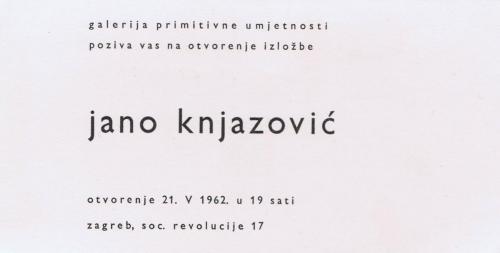 Jano Knjazović, pozivnica, GPU, 1962.