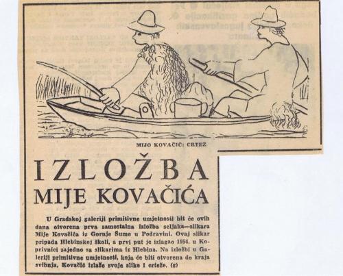 Izložba Mije Kovačića, Večernji list, 3.5.1961
