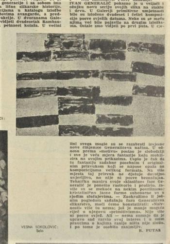 R. Putar, Ivan Generalić, Čovjek i prostor, 1960, br. 96, str. 8